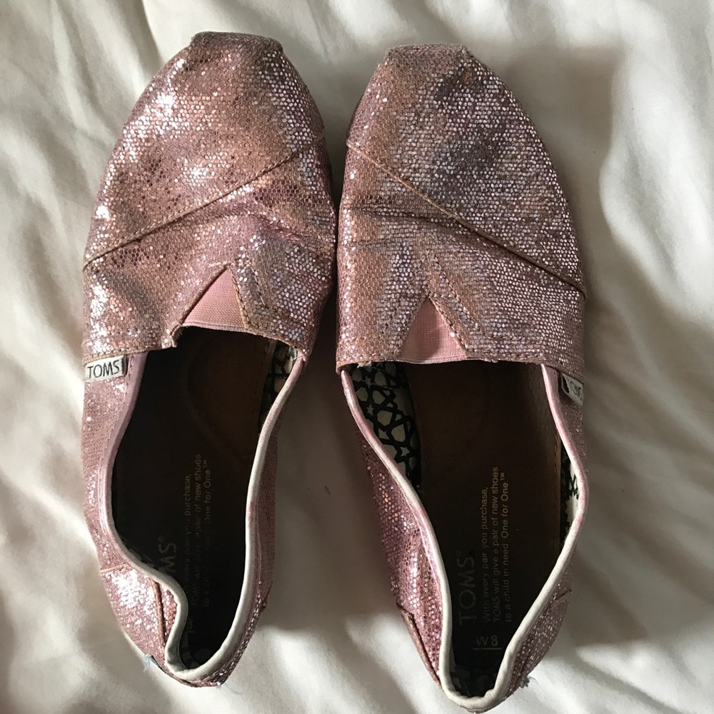 Sparkly pink Toms